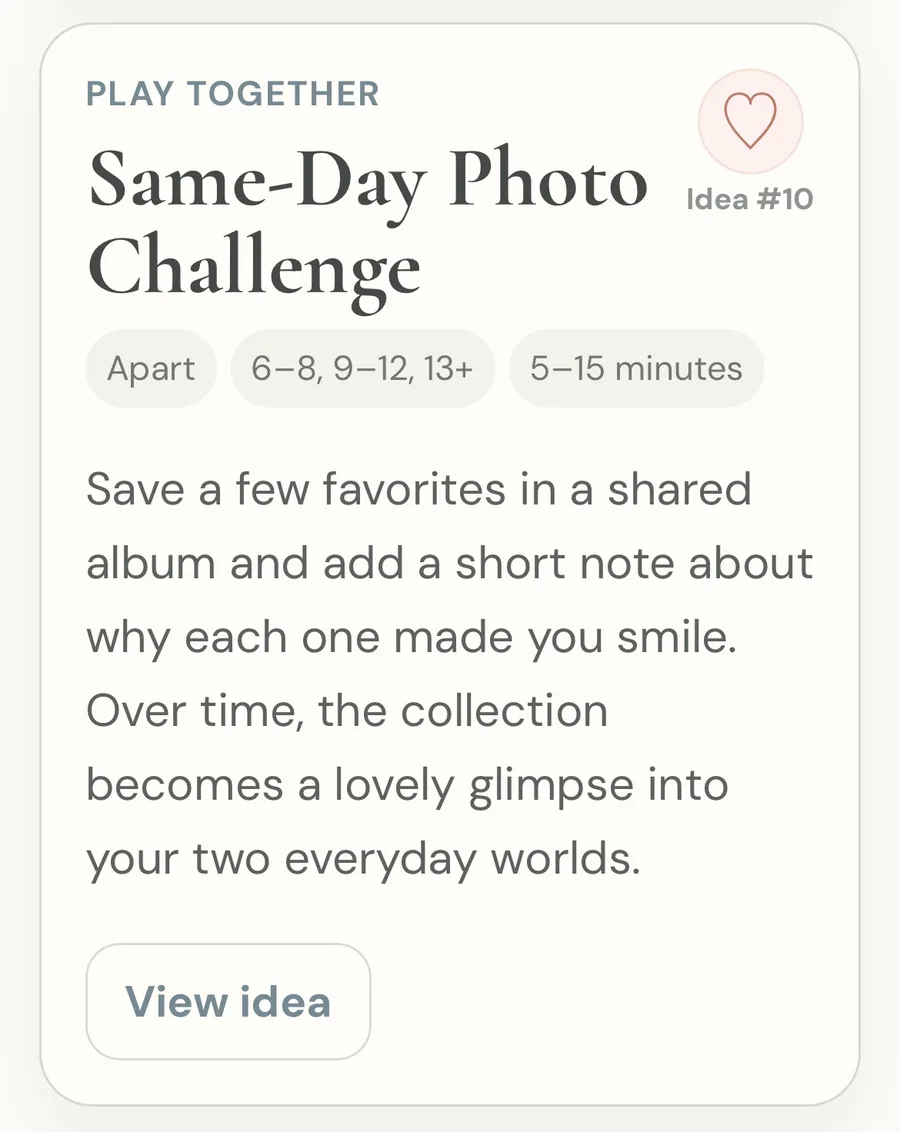 Same-Day Photo Challenge activity card in Hello Grandly